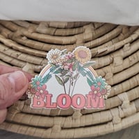 Image 2 of Bloom floral rainbow sticker, water resistant sticker, glossy sticker