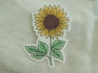 Image 2 of Sunflower clear vinyl sticker, clear floral sticker