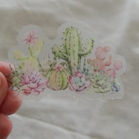 Image 4 of Clear cactus sticker, laptop sticker, water bottle decal-2b161b65