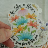 Image 1 of Clear floral sticker, laptop sticker, be like a flower
