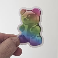 Image 1 of Gummy bear clear sticker, waterbottle sticker, water resistant sticker
