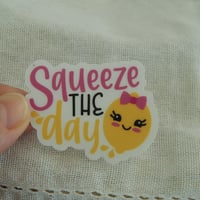 Image 1 of Clear lemon sticker, laptop sticker, sticker for journal, squeeze the day