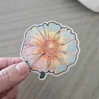 Image 1 of Holographic flower sticker, laptop decal, sticker for water bottle, UV laminate