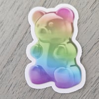 Image 2 of Gummy bear clear sticker, waterbottle sticker, water resistant sticker