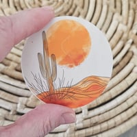 Image 2 of Desert cactus scene sticker, sticker for water bottle, water resistant sticker-bbbbac27