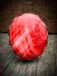 Image 4 of WL&A Handmade Heavy Ingot Red Sponge Coral Ring - Size 15