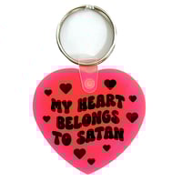 Image 1 of My Heart Belongs To Satan Heart Keychain