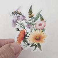 Image 4 of Flower sticker with bee, floral decal, laptop sticker-e628efe4