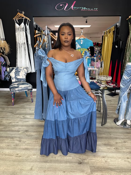 Image of Trio Denim Jumpsuit