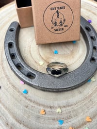 Image 1 of Sandcasted Heart Signet Ring