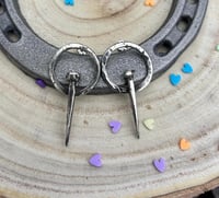 Image 2 of Sandcasted Coffin Nail Earrings