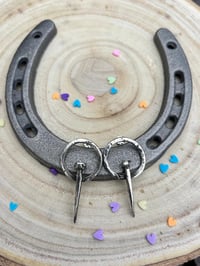 Image 1 of Sandcasted Coffin Nail Earrings