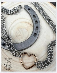 Image 1 of Chainmaille Heart Necklace stainless Steel