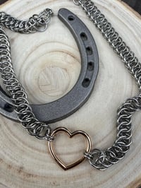 Image 2 of Chainmaille Heart Necklace stainless Steel
