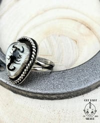 Image 2 of White Scorpion Ring sz 8.75