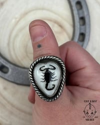 Image 3 of White Scorpion Ring sz 8.75