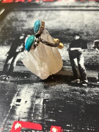 Image 2 of Blue Moon Double Turquoise Ring size 7.5