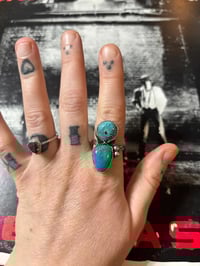 Image 3 of Blue Moon Double Turquoise Ring size 7.5