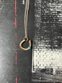 Image 2 of Lucky Turquoise Horseshoe Necklace