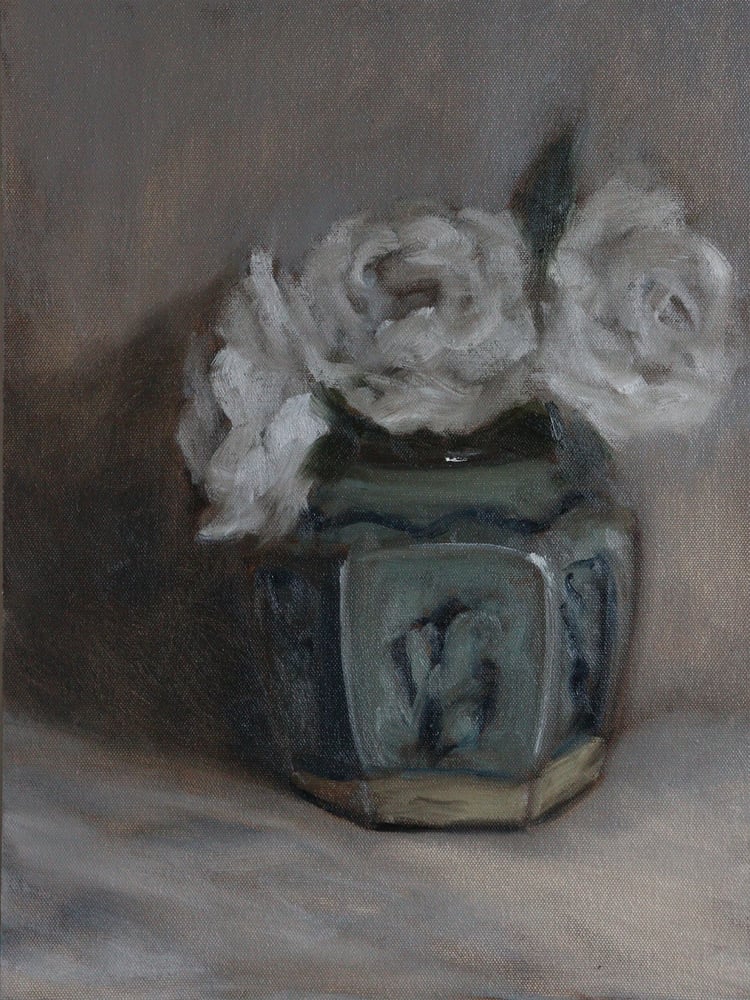 Image of Roses et pot à gingembre chinois