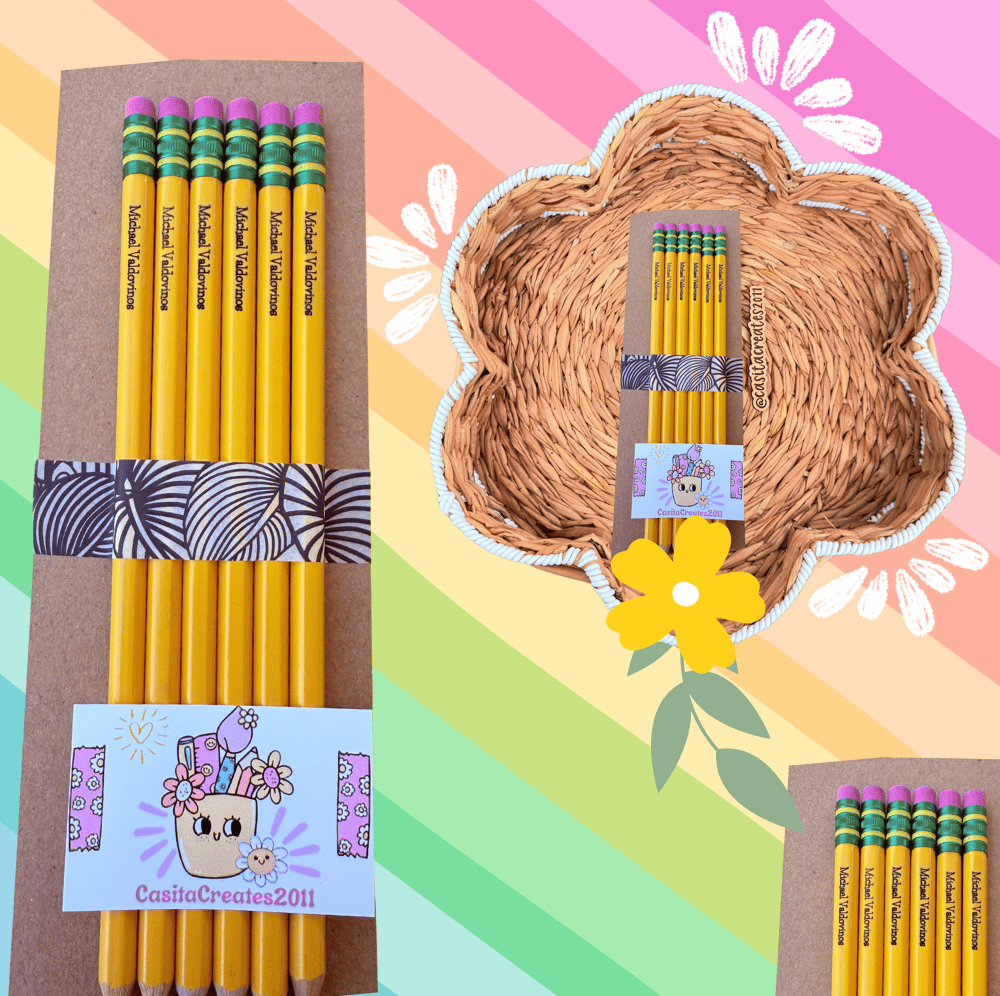 Image of Full Name Custom Pencils/Lápices con Nombre Completo Personalizados 