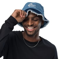 Image 3 of CHRIST over Culture Distressed denim bucket hat