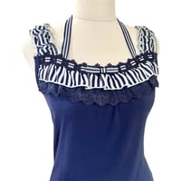 Image 3 of Axes Femme Navy Striped Tank Top