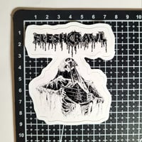 Image 2 of Fleshcrawl Skeletal Zombie Tearing Its Flesh Off Matte Vinyl Sticker 