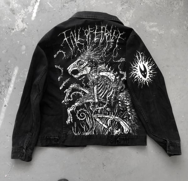 Image of Hand painted Fall of Efrafa denim jacket 