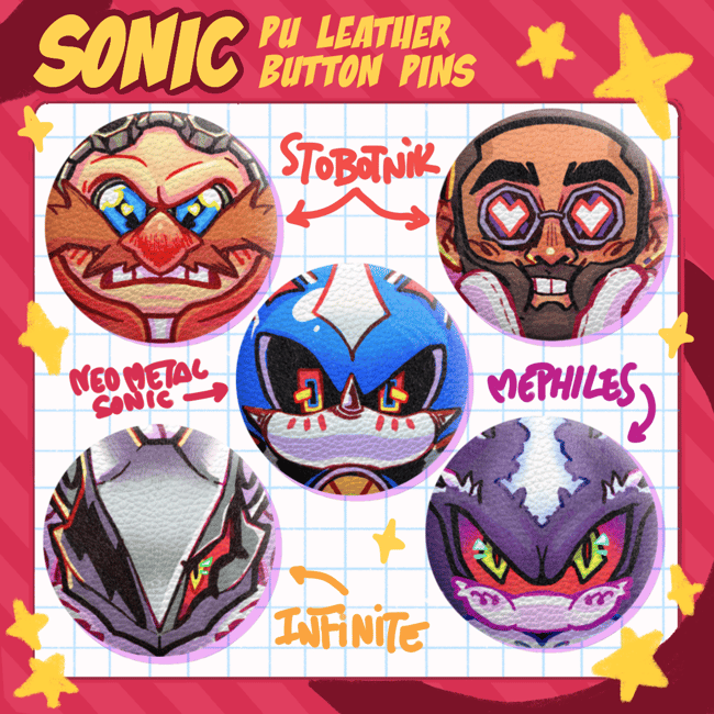 Sonic PU leather pins