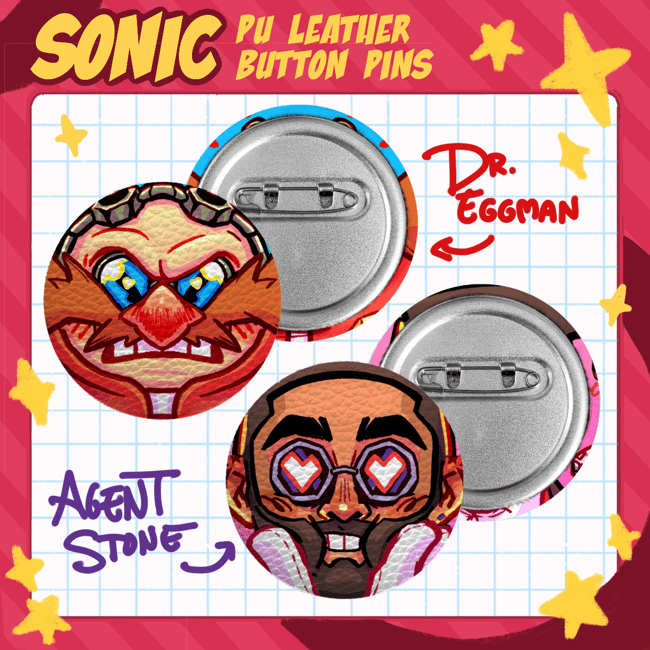 Sonic PU leather pins