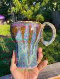 Image 1 of 9 oz Blue and Brown Travel Mug