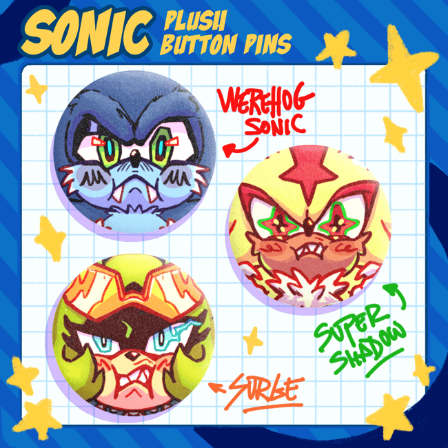 Sonic Plush pins