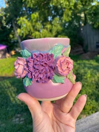 Image 1 of 10 oz Purple Floral Mug 