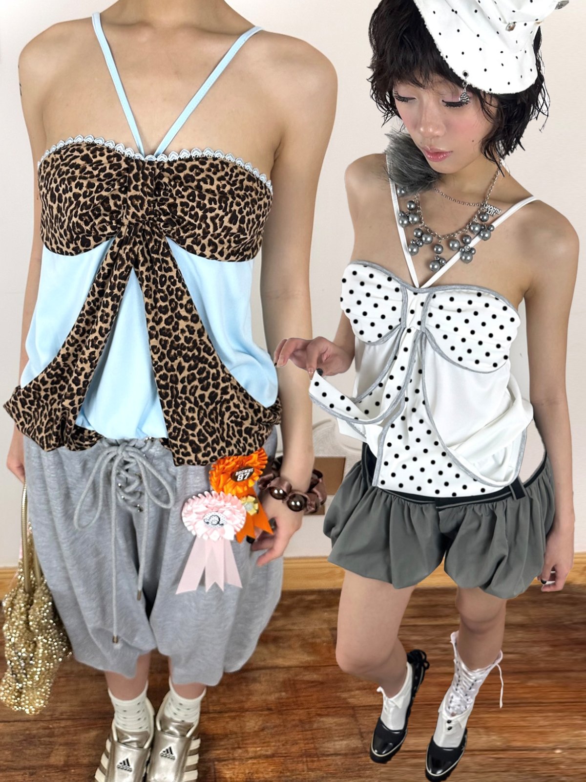 トップス Samantha ribbon tops ANDMARY】Samantha ribbon tops