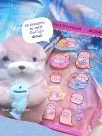 Image 4 of Platty & Friends! Platypus Otter Beluga Turtle Duck Frog Clear Stickers