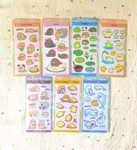 Image 2 of Platty & Friends! Platypus Otter Beluga Turtle Duck Frog Clear Stickers
