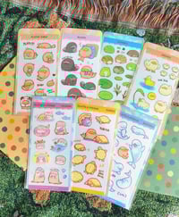 Image 1 of Platty & Friends! Platypus Otter Beluga Turtle Duck Frog Clear Stickers