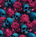 STILL AVAILABLE ASK FOR STOCK LEVELS - Skull - Blue & Pink Rose 