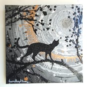 Image of Silver Moon Silhouette Cat