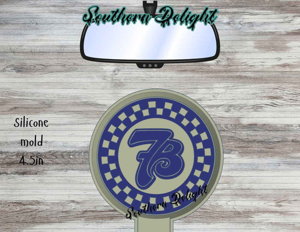 Image of 7Brew checkered circle Freshie Mold