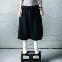 Image 3 of BLACK sweat shorts (double)