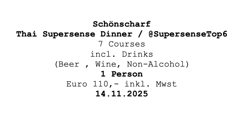 Image of Schönscharf´s Supersense Dinner 14.11.2025 @ Supersense Top 6 