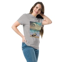 Image 6 of Cat Chilling  on a Space Beach - Unisex Classic Fit T-Shirt