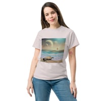 Image 10 of Cat Chilling  on a Space Beach - Unisex Classic Fit T-Shirt
