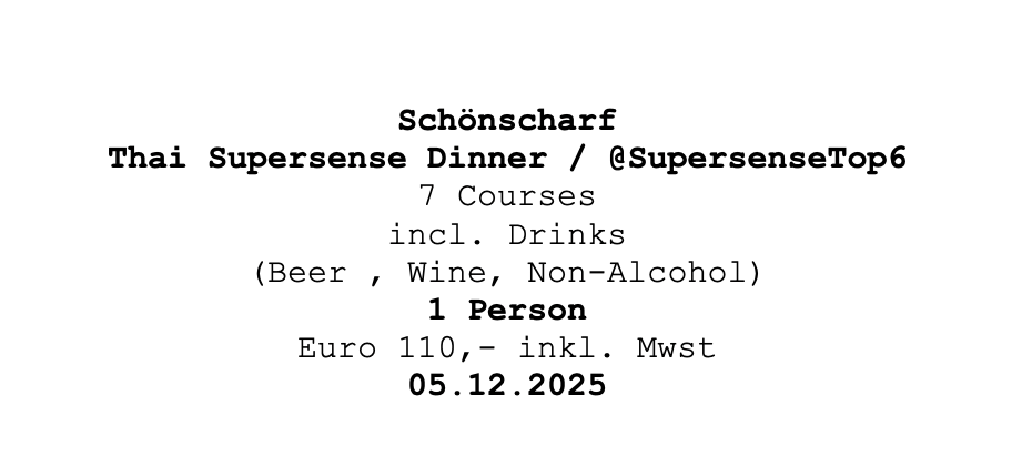 Image of Schönscharf´s Supersense Dinner 05.12.2025 @ Supersense Top 6 