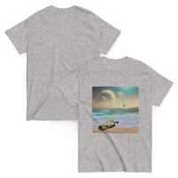 Image 8 of Cat Chilling  on a Space Beach - Unisex Classic Fit T-Shirt