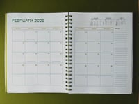 Image 4 of 2025-2026 17 Month Letter Size Planner | Calendar & Weekly Pages | Dragonfly Forest Pattern