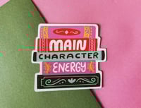 Image 2 of Main Character Energy Stack of Books Vinyl Sticker | Waterproof Book Lover Sticker | Fantasy Books |