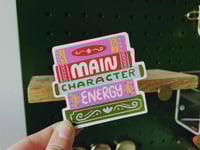 Image 3 of Main Character Energy Stack of Books Vinyl Sticker | Waterproof Book Lover Sticker | Fantasy Books |